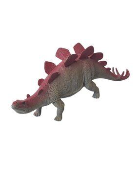 Imperial Stegosaurus Dinosaur Figure Red Gray Plates Tail Toy